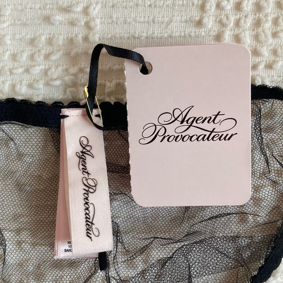 AGENT PROVOCATEUR Sparkle Brief in Black - Shimmer Lace Panties - Picture 16 of 16